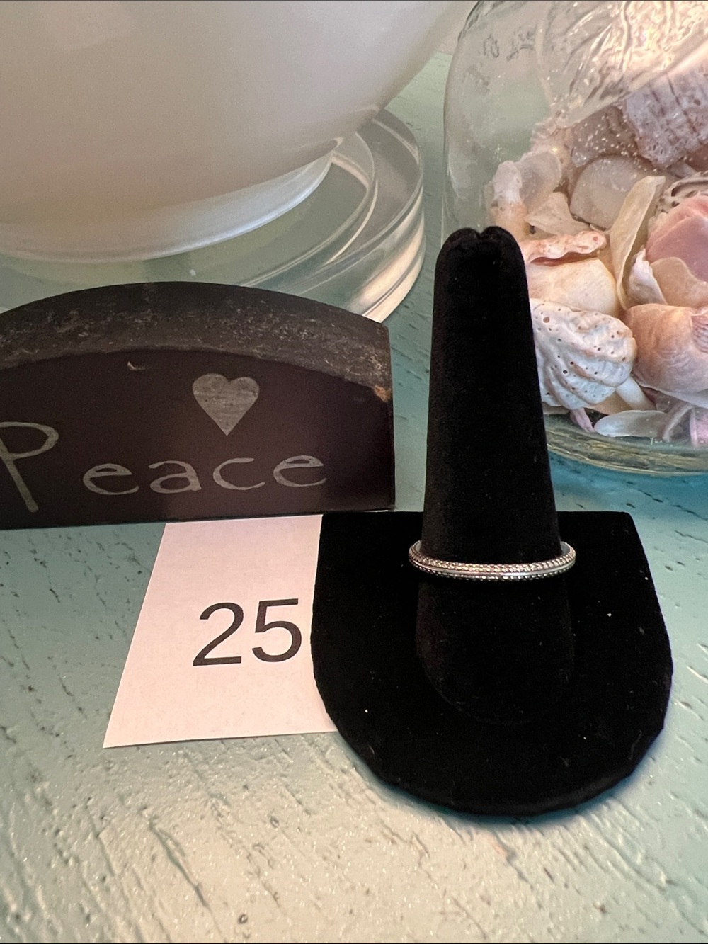 Pandora Logo Pave Beads Ring Size 11
